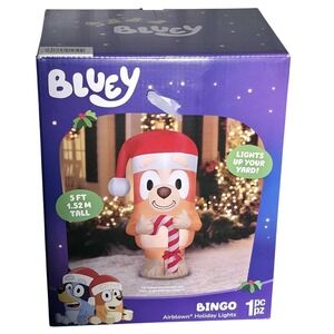 Gemmy Bluey Bingo 5 Ft Christmas LED‎ Airblown Inflatable Lighted Yard Decor NEW